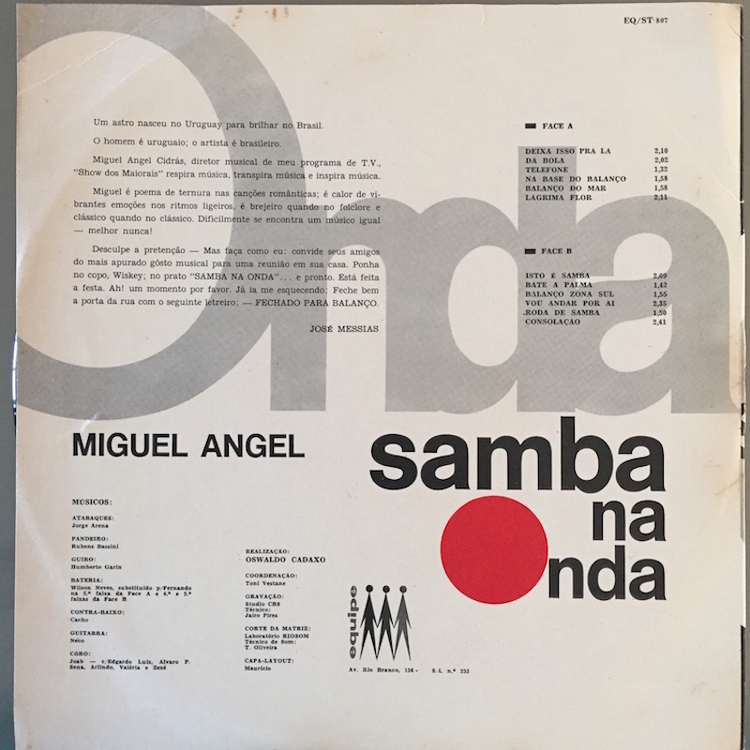 Full miguel angel samba back