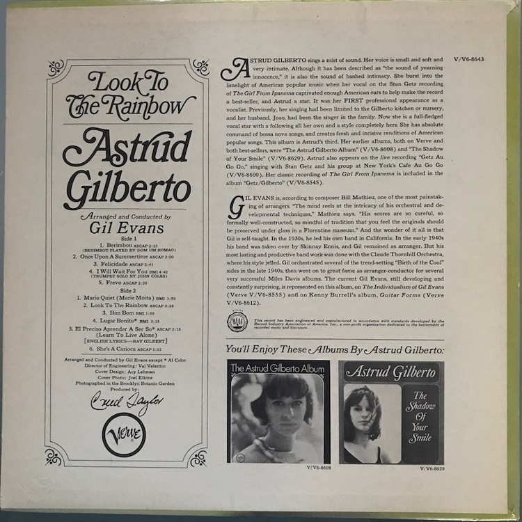 Full astrud gilberto rainbow back